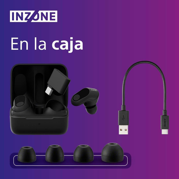 <p>Auriculares para gaming &laquo;True Wireless&raquo; INZONE Buds en color negro, que proporcionan a los gamers 360 Spatial Sound, baja latencia y tecnolog&iacute;a Noise Cancelling. 12 horas de duraci&oacute;n de la bater&iacute;a. micr&oacute;fono asistido por IA.</p>