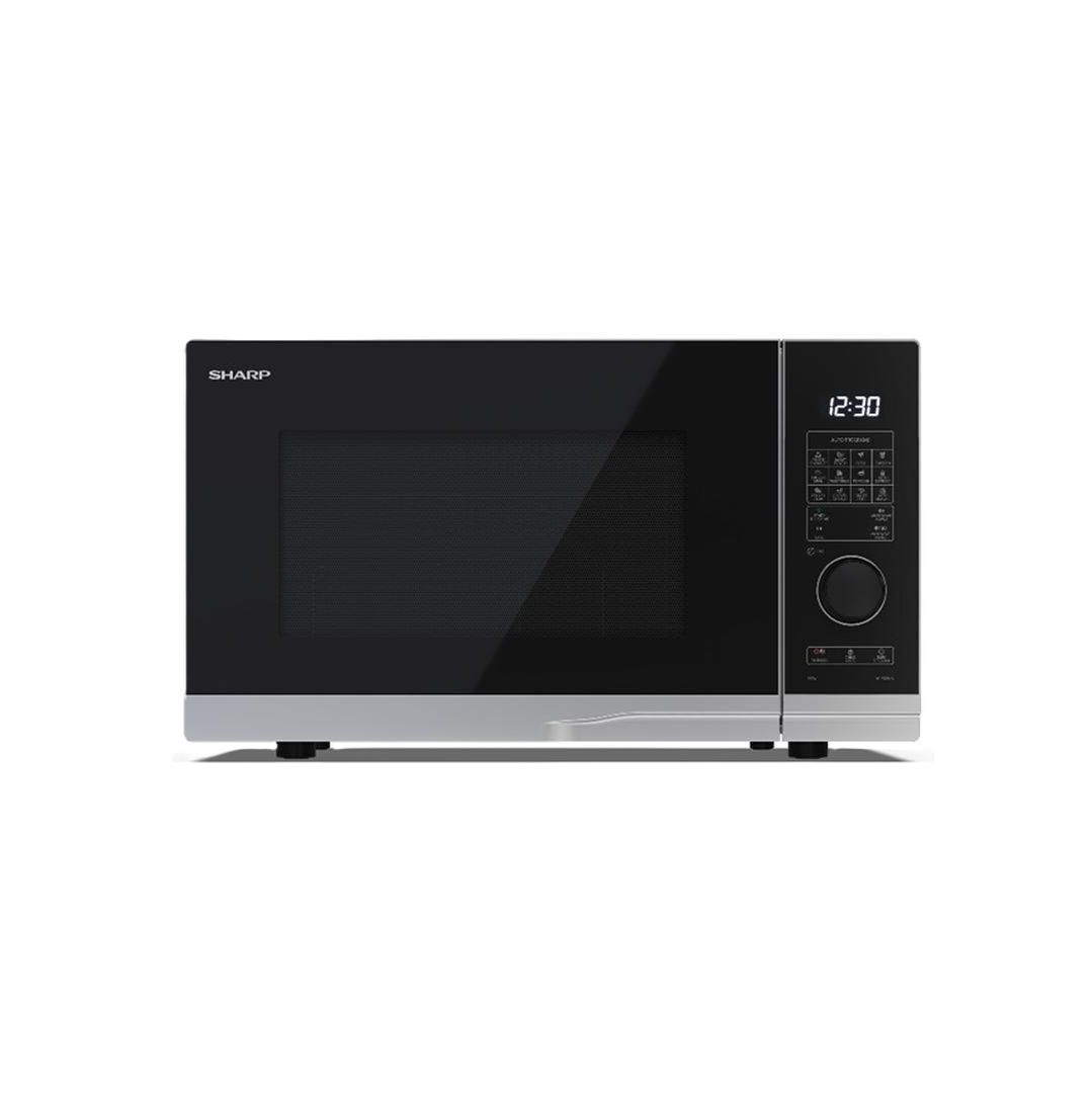 Este microondas SHARP de 900 W y parrilla de 1000 W ofrece un dise&ntilde;o de aspecto contempor&aacute;neo con un elegante acabado negro complementado con una ventana de puerta negra y un panel de control, el complemento perfecto para cualquier cocina. Con el panel de control f&aacute;cil de usar y 10 niveles de potencia, es una excelente opci&oacute;n para sus necesidades de microondas