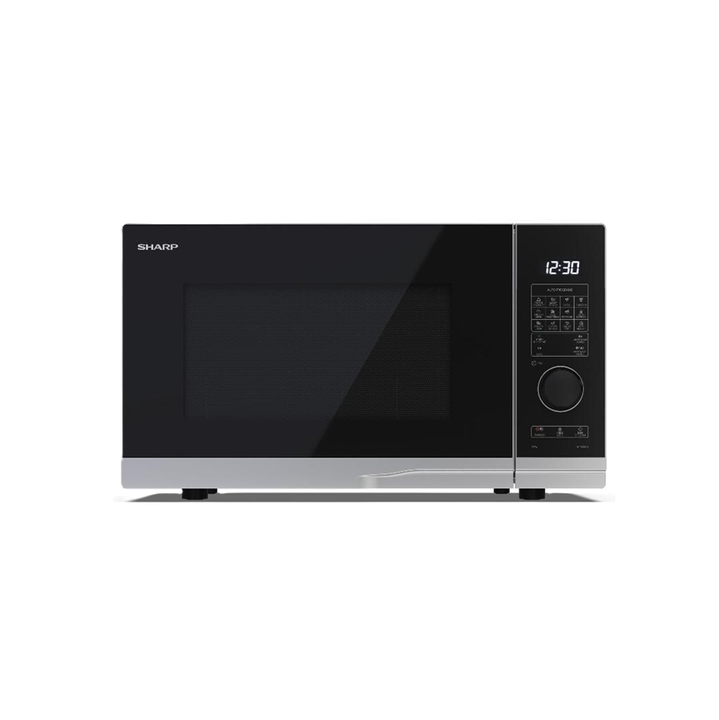 Este microondas SHARP de 900 W y parrilla de 1000 W ofrece un dise&ntilde;o de aspecto contempor&aacute;neo con un elegante acabado negro complementado con una ventana de puerta negra y un panel de control, el complemento perfecto para cualquier cocina. Con el panel de control f&aacute;cil de usar y 10 niveles de potencia, es una excelente opci&oacute;n para sus necesidades de microondas