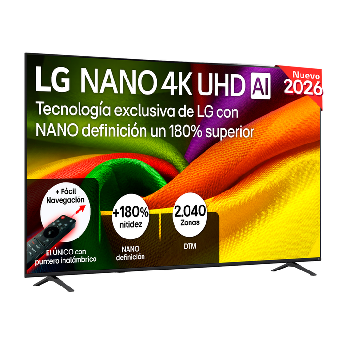 Smart TV LG NANO 4K UHD AI NU90 85 pulgadas 4K 2026