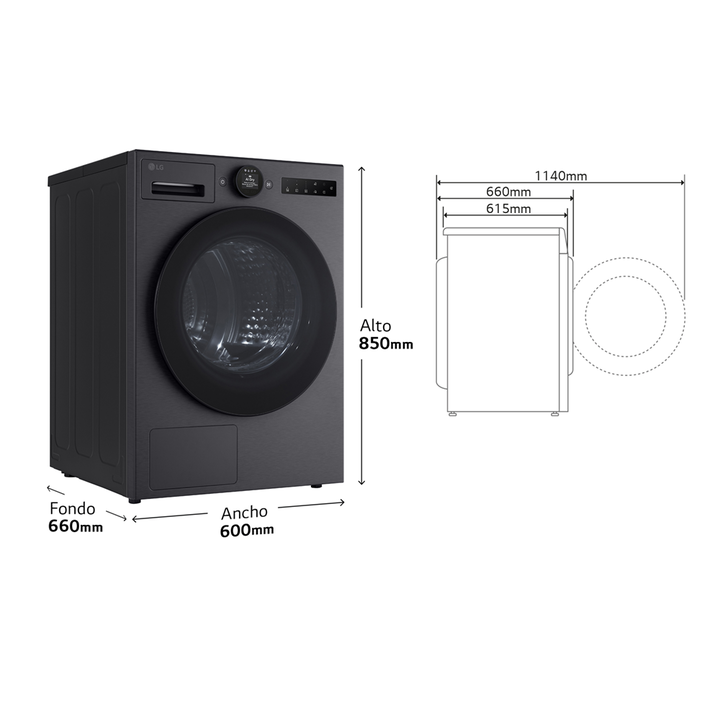 Secadora con Inteligencia artificial 9kg, clase energ&eacute;tica B, con Bomba de calor Dual Inverter, Acero negro mate, Serie 700