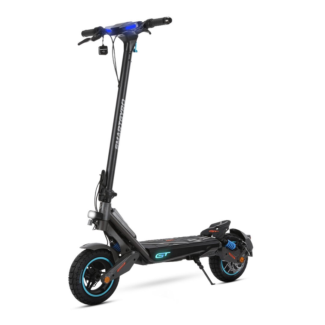 Patinete eléctrico Rockway GT con doble suspensión, motor de 1800w de potencia máxima, batería de 15.000 mAh donde podrás recorrer hasta 60km de autonomía.