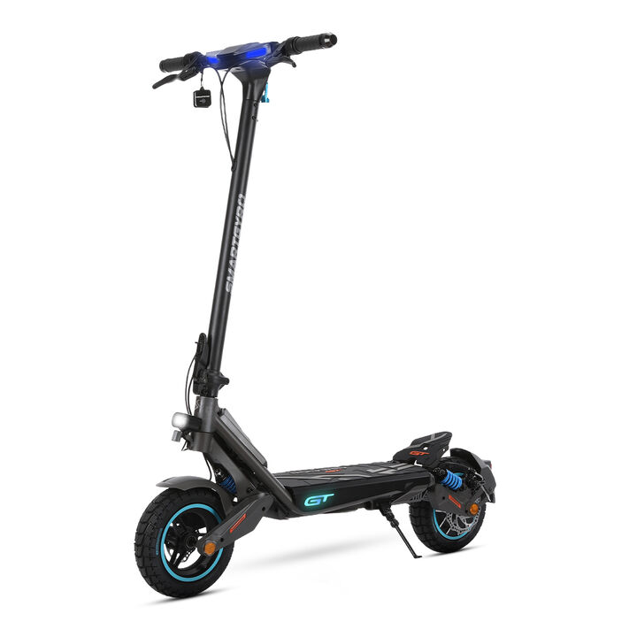 Patinete eléctrico Rockway GT con doble suspensión, motor de 1800w de potencia máxima, batería de 15.000 mAh donde podrás recorrer hasta 60km de autonomía.