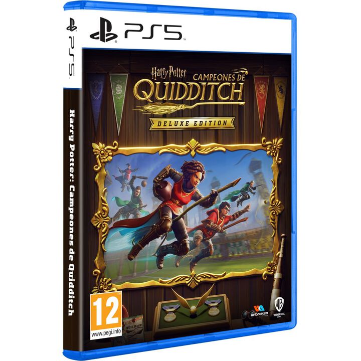 HARRY POTTER: CAMPEONES DE QUIDDITCH DELUXE EDITION PS5 JUEGO F&Iacute;SICO PARA PLAYSTATION 5 VERSI&Oacute;N ESPA&Ntilde;OLA GARANT&Iacute;A EUROPEA EU WARRANTY

&iexcl;Tu siguiente cap&iacute;tulo echa a volar!
HARRY POTTER: CAMPEONES DE QUIDDITCH

Vive el emocionante mundo del quidditch, ya sea en solitario o compartiendo la magia con tus amigos y familiares.
VIVE TUS FANTAS&Iacute;AS DE QUIDDITCH:

Surca los cielos en uno de los puestos tradicionales del juego: cazador, buscador, guardi&aacute;n o golpeador, cada uno con su estilo &uacute;nico de juego. Vuela en arenas de Quidditch legendarias, as&iacute; como mapas que muestran zonas nunca vistas del mundo m&aacute;gico.
VARIAS FORMAS DE JUGAR:

Modo Carrera: Desde amistosos partidos en el patio trasero de la Madriguera Weasley hasta duelos de altos vuelos en la Copa de los Mundiales, alcanza la gloria en solitario o en cooperativo en l&iacute;nea en equipos de hasta 3 amigos.

Partidos de exhibici&oacute;n: elige los equipos, el mapa, la dificultad y juega en solitario o en cooperativo en l&iacute;nea en equipos de hasta 3 amigos.

Jugador contra jugador: Ponte a prueba en el competitivo jugando en l&iacute;nea contra otros equipos de Quidditch.
TU QUIDDITCH, A TU MANERA:

Personaliza tu enfoque: Sube de nivel y usa puntos de habilidad para ajustar tu estilo de juego a cada rol. Cambia de estilo de vuelo variando de escoba y subi&eacute;ndola de nivel.

Juega siendo t&uacute; o como personajes conocidos de Harry Potter: las opciones de personalizaci&oacute;n y los dise&ntilde;os de personajes cl&aacute;sicos te permiten expresar tu personalidad.
CONTENIDO DELUXE EDITION:

La Deluxe Edition de Harry Potter: Campeones de Quidditch incluye los paquetes de las casas Slytherin, Hufflepuff, Ravenclaw y Gryffindor, y 2000 monedas de oro para gastar en el juego. El oro solo se puede obtener progresando en el juego yno es posible comprarlo con dinero real.