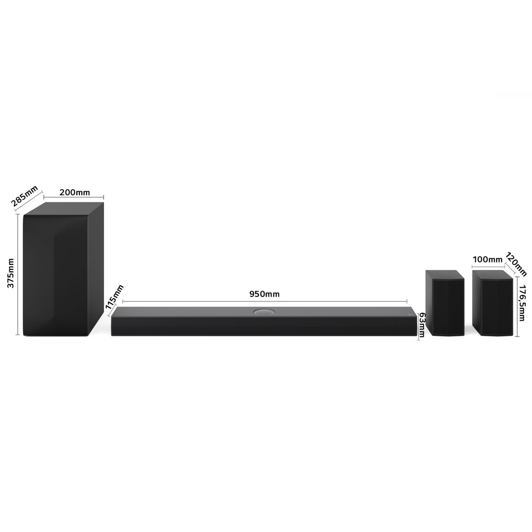 Barra 5.1.1 con sub y traseros &ldquo;wireless&rdquo;, Dolby Atmos, IA y dise&ntilde;o premium.
