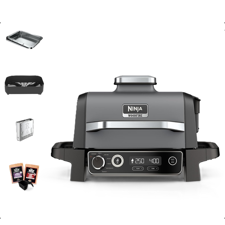 Descubre una nueva forma de cocinar al aire libre con la Barbacoael&eacute;ctrica de exterior y freidora de aire Ninja Woodfire. Cocinar en modo Barbacoa, modo Ahumador, modo Freidora de aire exterior y mucho m&aacute;s con un aut&eacute;ntico sabor a le&ntilde;a 100&nbsp;% natural.