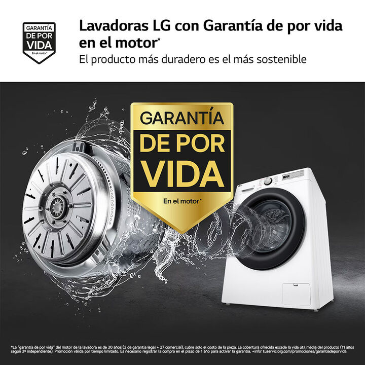 Lavadora LG 11 kg con AI Direct Drive, Steam y TurboWash
