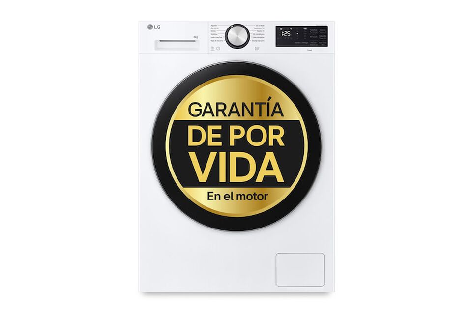 Lavadora LG 8kg, AI Direct Drive, TurboWash 360&ordm;, 1200rpm, Clase A -30%, fondo reducido.