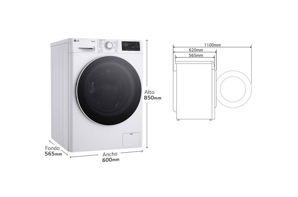 Lavadora LG 10 kg con AI Direct Drive, TurboWash 360, autodosificaci&oacute;n y Steam