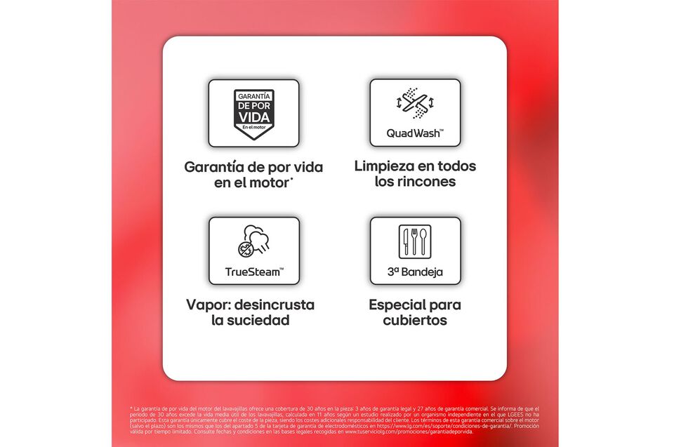 Lavavajillas integrable LG con tecnolog&iacute;a QuadWash y vapor TrueSteam