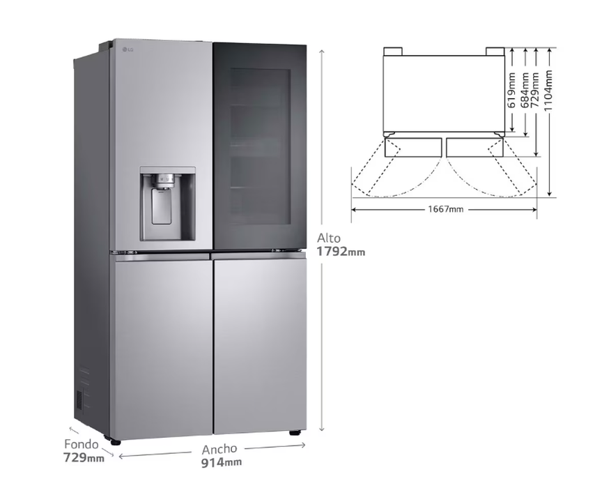 Dise&ntilde;o Premium y elegante, perfectamente integrado en el dise&ntilde;o de tu cocina. Puerta plana que completa el dise&ntilde;o minimalista y Premium de este frigor&iacute;fico LG GMG960MBEE.