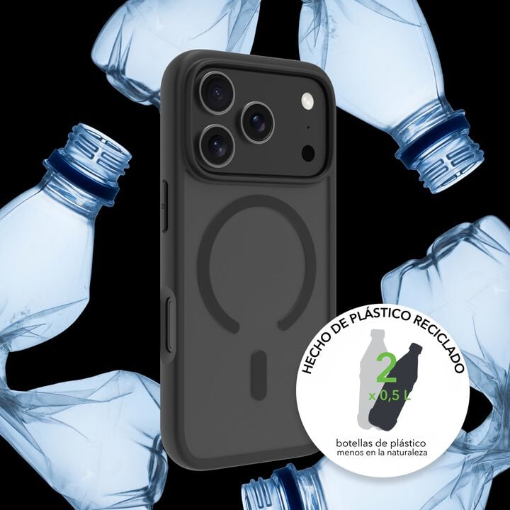 Funda iPhone 17 Pro Max Negra MS+ ECO PROTECTOR + CARGADOR 30 W - carga r&aacute;pida