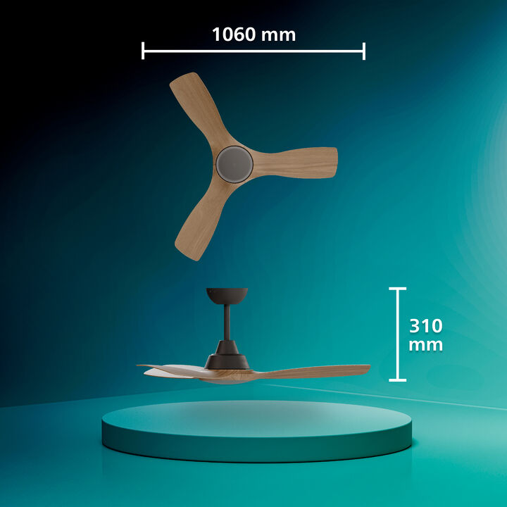 Ventilador de Techo Olas 42&Prime; DC Negro Madera