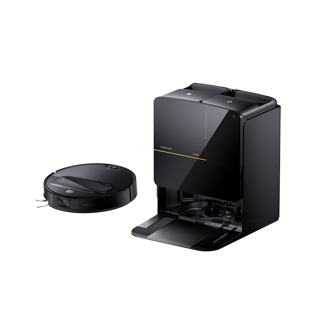 Descubre el robot friegasuelos Roborock Saros Z70, un dispositivo potente de 65W que ofrece hasta 180 minutos de autonomía y un funcionamiento silencioso de solo 65 dB(A), todo en un elegante diseño negro.