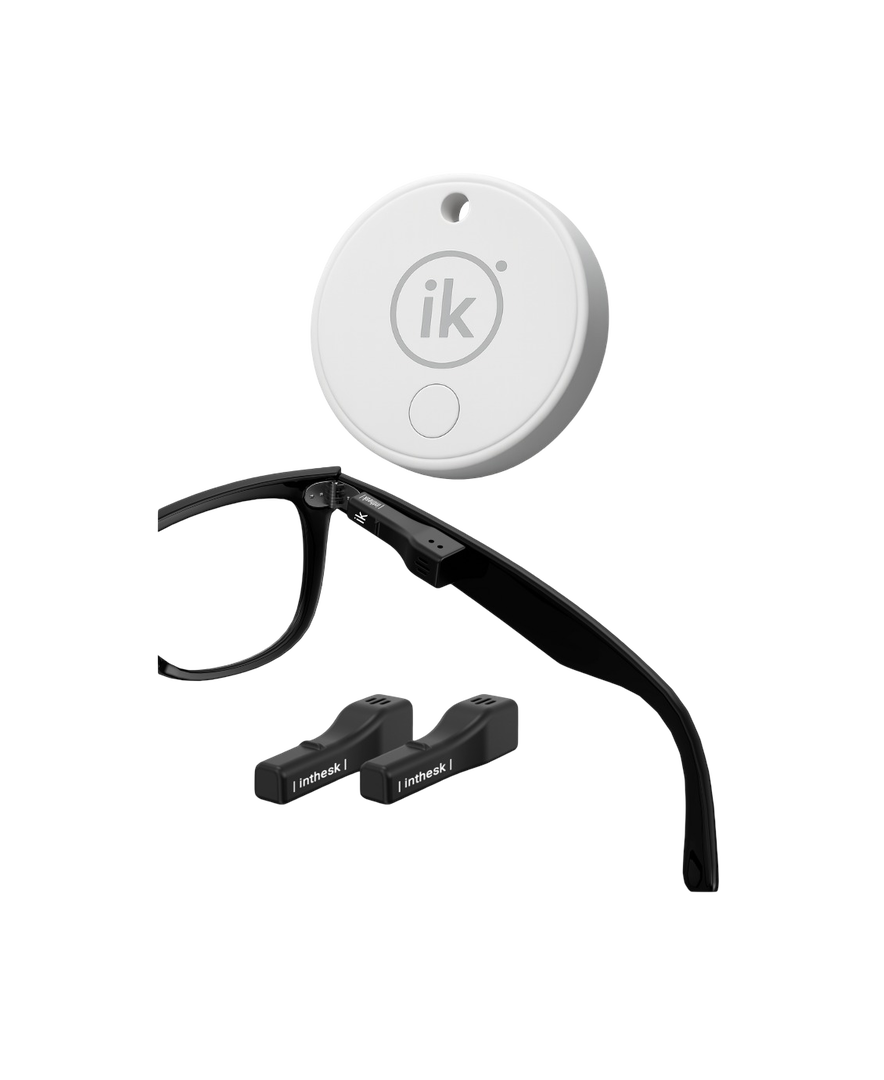 El &uacute;nico y m&aacute;s peque&ntilde;o localizador del mundo dise&ntilde;ado para tus gafas
El nuevo People Glasses es el localizador Bluetooth m&aacute;s innovador
Ultra Peque&ntilde;o especialmente dise&ntilde;ado para tus gafas.

A pesar de su tama&ntilde;o reducido, es un verdadero todoterreno.

IK Glasses es recargable, con una bater&iacute;a de 1 mes de
duraci&oacute;n y con un cargador de dise&ntilde;o exclusivo incluido.

Haz sonar tus gafas con un solo toque en tu pantalla.

Mas un Ik point. Localizador Universal. 
nthesk IK Point Kit es un conjunto de rastreadores inteligentes dise&ntilde;ados para evitar p&eacute;rdidas de objetos personales como llaves, mochilas, carteras o maletas. Se sincronizan de forma sencilla con la aplicaci&oacute;n m&oacute;vil correspondiente, permitiendo localizar cada dispositivo mediante se&ntilde;al Bluetooth y alertas sonoras. Adem&aacute;s, ayudan a recordar la &uacute;ltima ubicaci&oacute;n registrada y ofrecen la opci&oacute;n de activar avisos en caso de separaci&oacute;n del objeto.