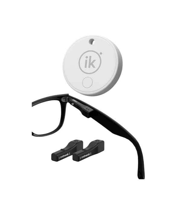 El &uacute;nico y m&aacute;s peque&ntilde;o localizador del mundo dise&ntilde;ado para tus gafas
El nuevo People Glasses es el localizador Bluetooth m&aacute;s innovador
Ultra Peque&ntilde;o especialmente dise&ntilde;ado para tus gafas.

A pesar de su tama&ntilde;o reducido, es un verdadero todoterreno.

IK Glasses es recargable, con una bater&iacute;a de 1 mes de
duraci&oacute;n y con un cargador de dise&ntilde;o exclusivo incluido.

Haz sonar tus gafas con un solo toque en tu pantalla.

Mas un Ik point. Localizador Universal. 
nthesk IK Point Kit es un conjunto de rastreadores inteligentes dise&ntilde;ados para evitar p&eacute;rdidas de objetos personales como llaves, mochilas, carteras o maletas. Se sincronizan de forma sencilla con la aplicaci&oacute;n m&oacute;vil correspondiente, permitiendo localizar cada dispositivo mediante se&ntilde;al Bluetooth y alertas sonoras. Adem&aacute;s, ayudan a recordar la &uacute;ltima ubicaci&oacute;n registrada y ofrecen la opci&oacute;n de activar avisos en caso de separaci&oacute;n del objeto.