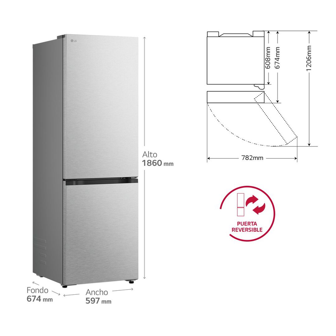 Frigor&iacute;fico Combi 1,86m 375l Acero GBBS716BMB