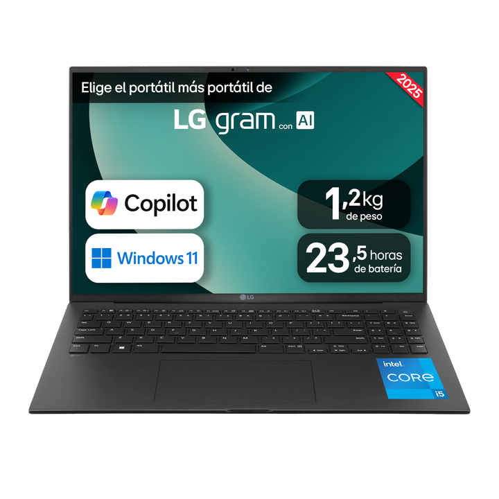 Port&aacute;til de 16" LG gram 16Z90RU, Windows 11, Intel&reg; Core&trade; i5, 16 GB RAM , 1TB SSD, Intel&reg; Iris XE Graphics , Pantalla IPS WQXGA, 1,199g