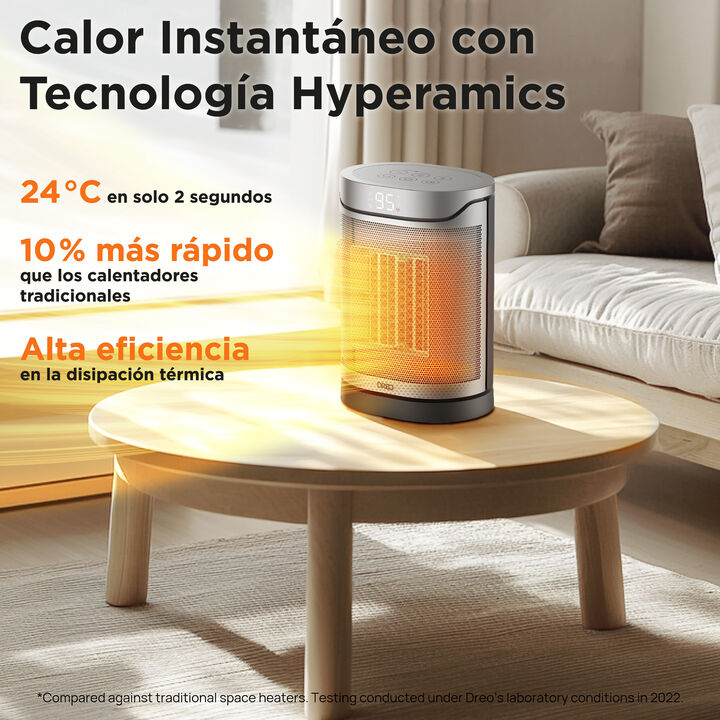 El calefactor port&aacute;til con termostato de Dreo es la mejor opci&oacute;n para calentar tu casa de forma r&aacute;pida con el calor que se envuelve en todas direcciones gracias a la tecnologia Hyperamic.