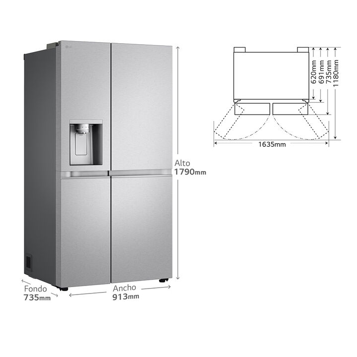 Frigor&iacute;fico Side by Side 623 L sin toma de agua, DoorCooling+, Fresh Converter y Wi-Fi.