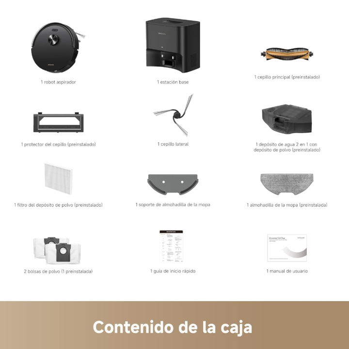 <p style='margin-top:0cm;margin-right:0cm;margin-bottom:8.0pt;margin-left:0cm;line-height:115%;font-size:16px;font-family:"Aptos",sans-serif;'><span style="font-size:13px;line-height:115%;">DREAME D20 Air Plus Robot Aspirador y Friegasuelos con 20.000 Pa de Succi&oacute;n, Tecnolog&iacute;a Antienredos, Base de Vaciado Autom&aacute;tico, Limpieza Profunda de Alfombras y Navegaci&oacute;n Inteligente.&nbsp;</span></p>