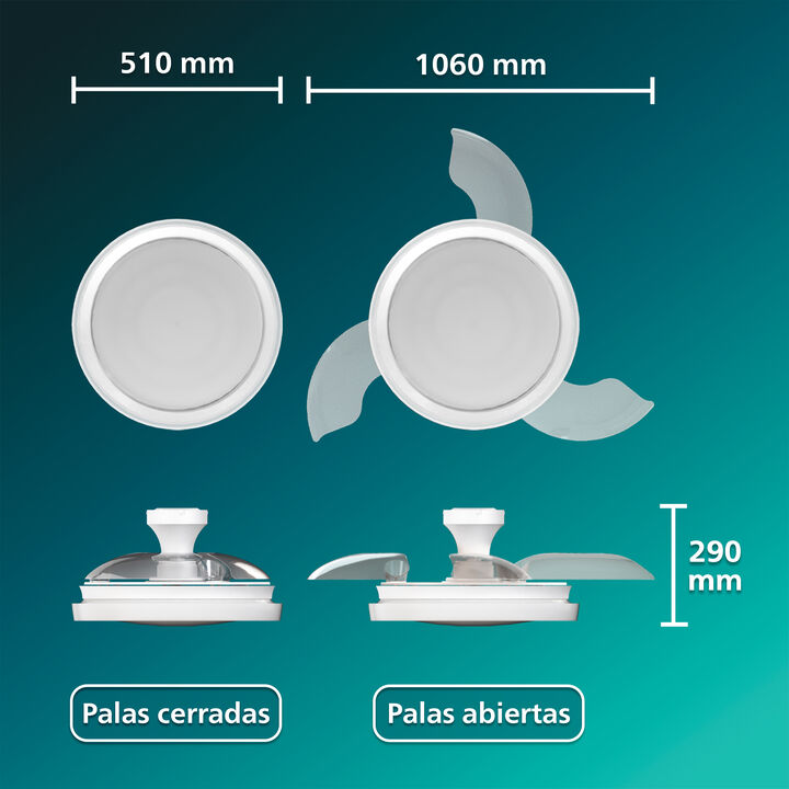 Ventilador Plegable de Techo Bliss 2026 DC Blanco
