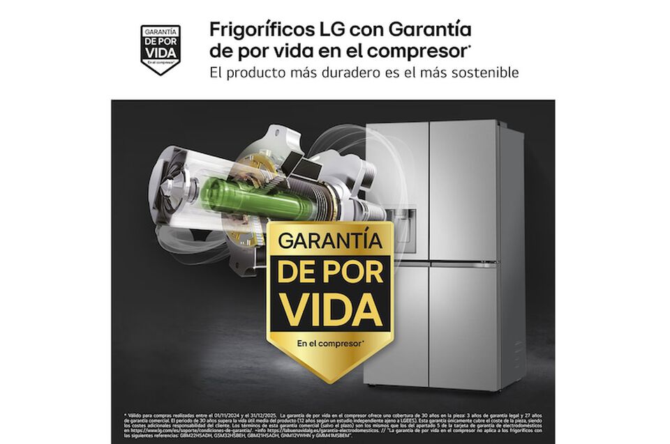 Frigor&iacute;fico americano de 4 puertas con 646 litros, InstaView, DoorCooling+, LinearCooling, UVnano y dispensador de agua y hielo con dep&oacute;sito interno. Clase energ&eacute;tica E y dise&ntilde;o inox antihuellas.