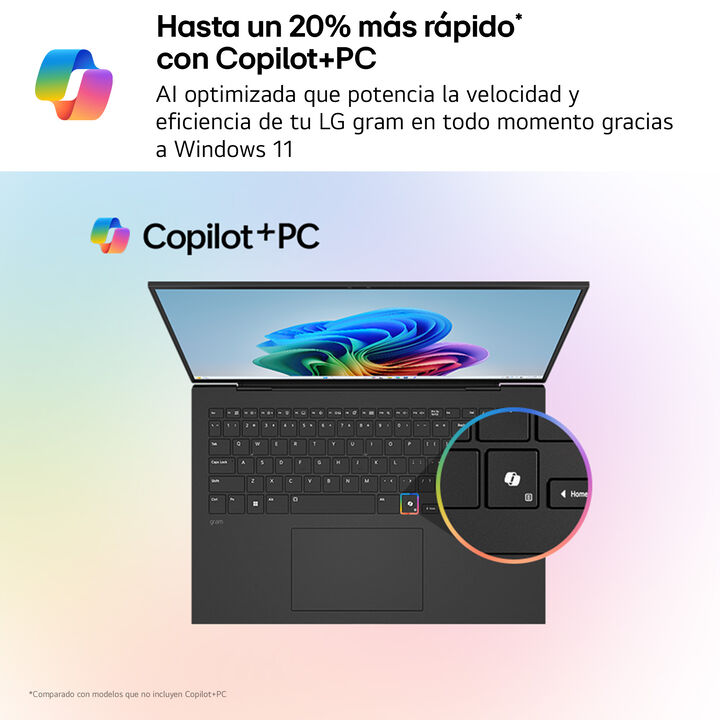Port&aacute;til 16" LG gram - 16Z90TL, Windows 11, Intel&reg; Core&trade; Lunar Lake, 32 GB RAM, 1 TB SSD, Panel IPS WQXGA (2560x1600), Ligero 1,2kg, 28,5 h, Negro