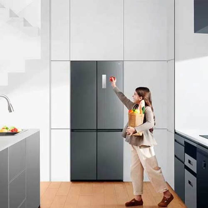 Frigor&iacute;fico Side By Side 190X83.3 4 Puertas Total No Frost TCL RC456CXE0 Free Built-in Inox Clase E