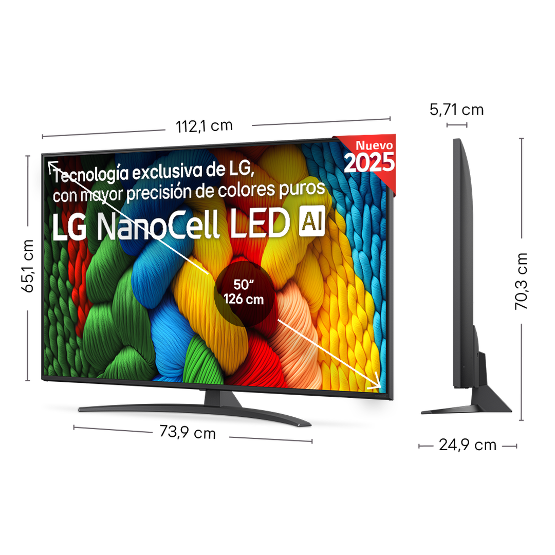 Smart TV LG NanoCell AI NANO81 50 pulgadas 4K 2025 Smart TV LG NanoCell AI NANO81 50 pulgadas 4K 2025