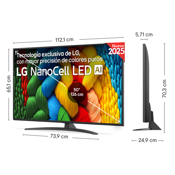 Smart TV LG NanoCell AI NANO81 50 pulgadas 4K 2025 Smart TV LG NanoCell AI NANO81 50 pulgadas 4K 2025