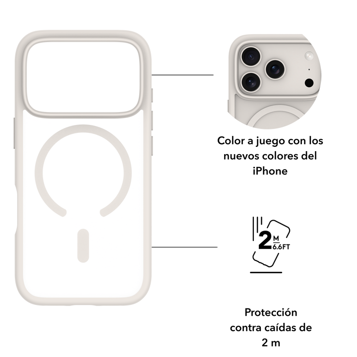 Funda iPhone 17 Pro Max MS Blanca + ECO PROTECTOR+ PowerBank Wireless 5.000mAh