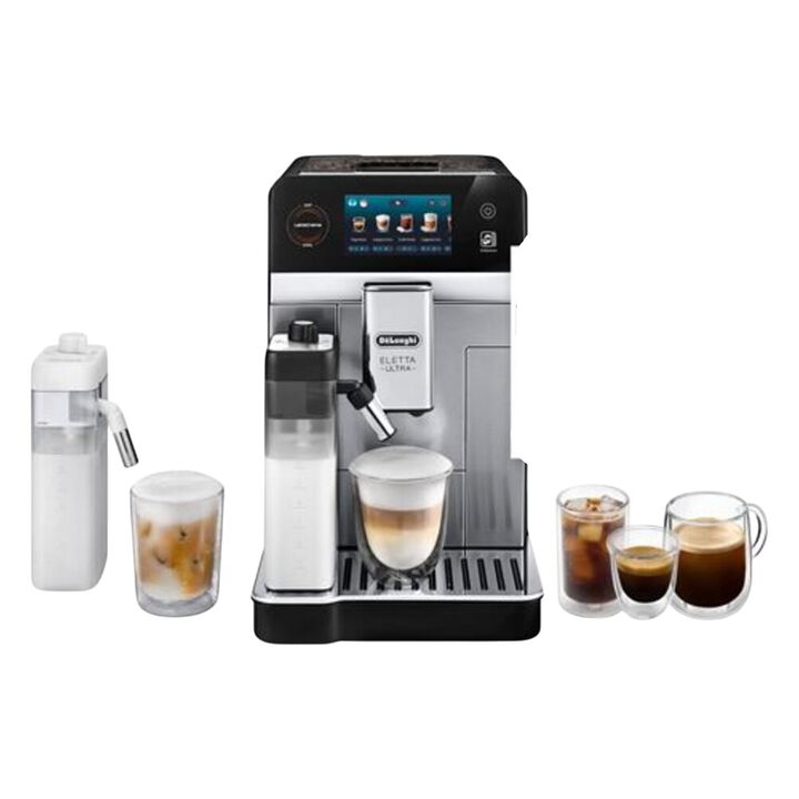 La cafetera superautom&aacute;tica De'Longhi Eletta Ultra   destaca por su gran versatilidad, especialmente gracias a sus dos decantadores LatteCrema que ofrecen: uno dedicado a bebidas con leche caliente, para una espuma densa y cremosa perfectamente controlada en temperatura, y otro especialmente dise&ntilde;ado para recetas fr&iacute;as, que ofrece una textura m&aacute;s ligera y refrescante.