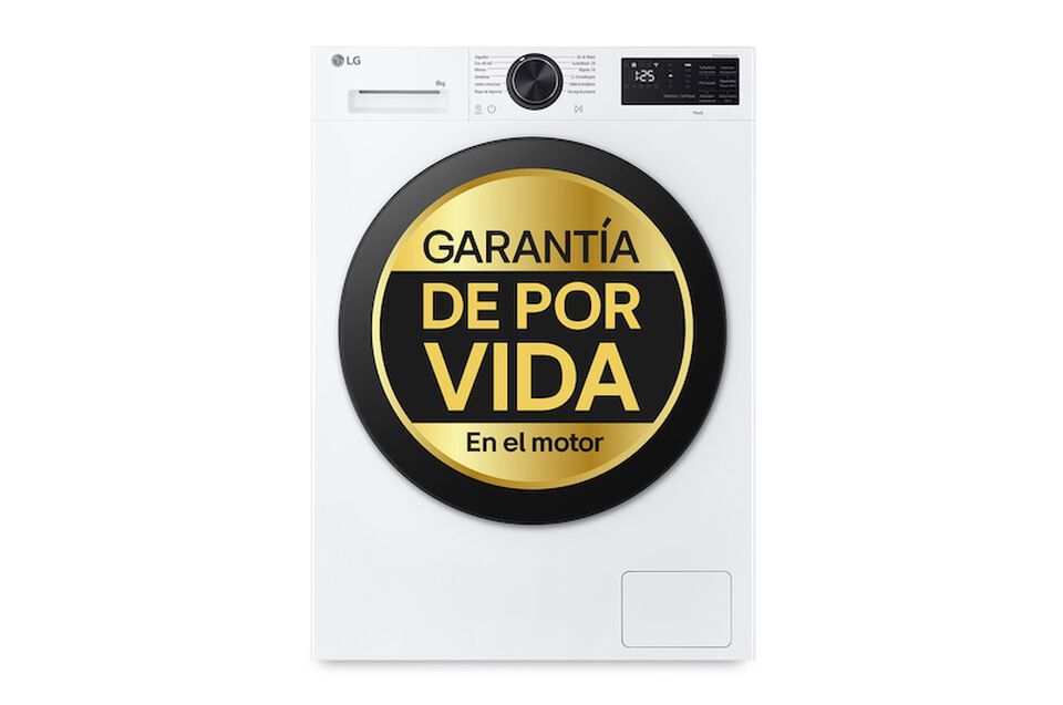 Lavadora LG 8kg, AI Direct Drive, TurboWash 360&ordm;, 1200rpm, Clase A -30%, fondo reducido.