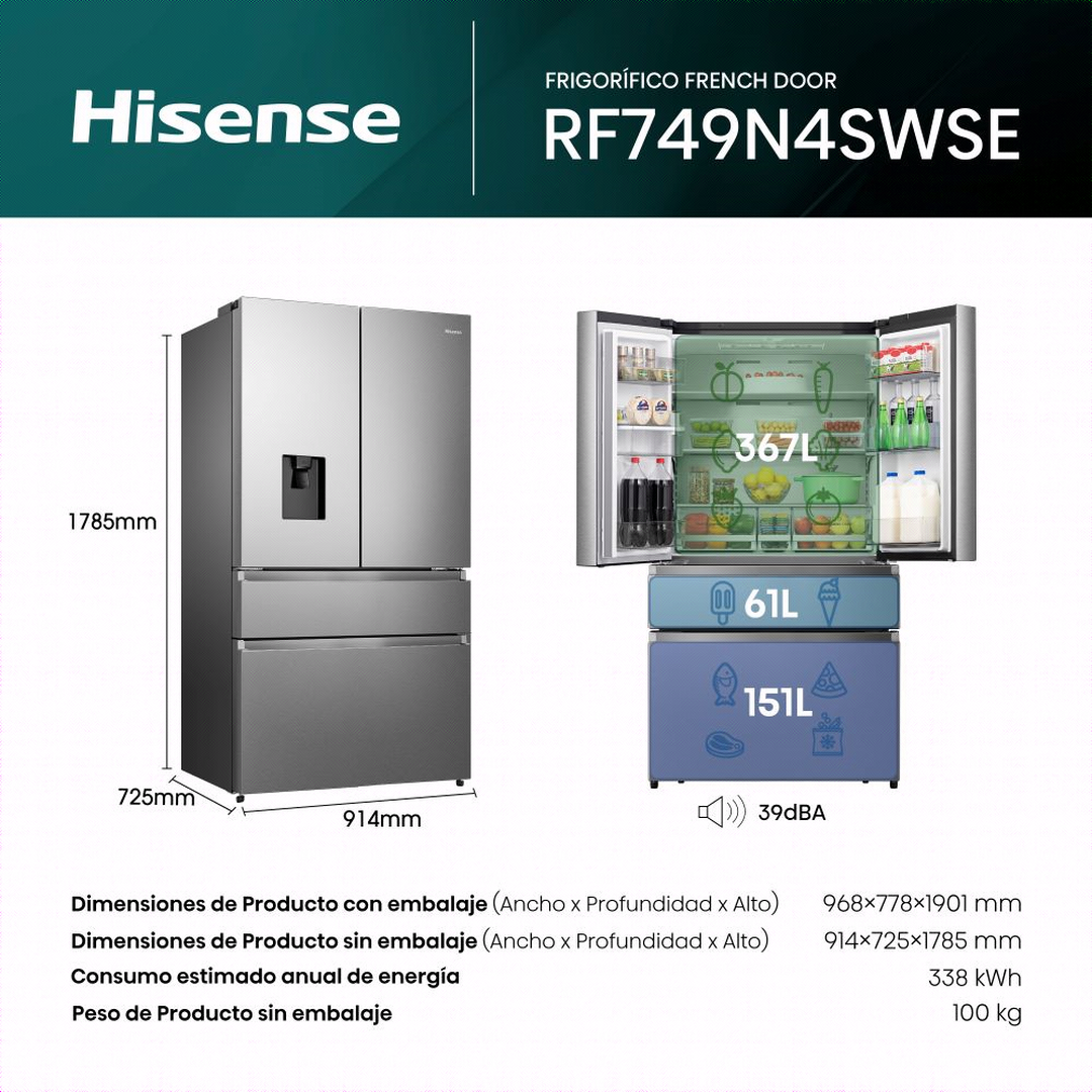 Nevera Hisense RF749N4SWSE