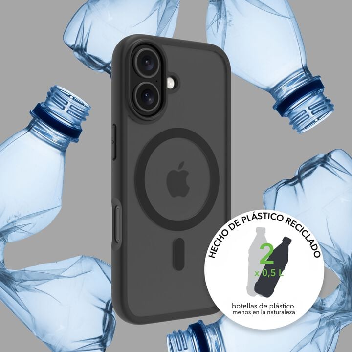 Funda iPhone 17 Negra MS + ECO PROTECTOR+ cargador 45W, carga r&aacute;pida