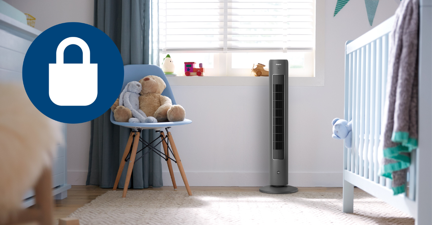 Ventilador de Torre Serie 5000. Diseño fino y elegante, con altura de 105cm * 3 modos de ventilación * Ventilación potente y silenciosa* Largo alcance de ventilación *  Oscilación 60º * Pantalla táctil y mando a distancia* Difusor de aromas integrado * Bloqueo para niños * Temporizador automático * Fácil de transportar