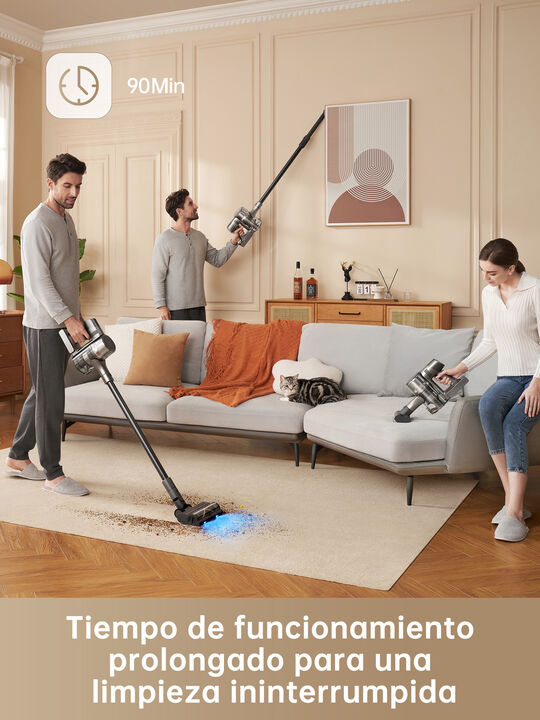 ASPIRADOR SIN CABLE R20. 570W. AUTONOMIA 90MIN. TIEMPO CARGA 4H. 1.76KG. CAPACIDAD COMPARTIMENTO 0.6L