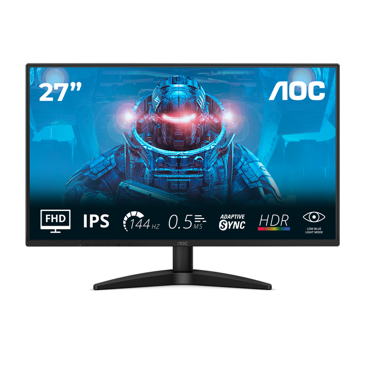 AOC 27B36X Monitor 27" FHD, 120Hz, IPS, 1ms MPRT, Adaptive Sync. (1920x1080, 1x HDMI 1.4, 1x DP 1.4), Negro