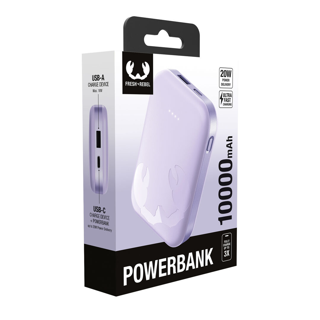 Powerbank 10000 mAh
Bater&iacute;a recargable de bolsillo
Mant&eacute;n tus dispositivos cargados y tu estilo a punto. El Powerbank de 10000 mAh es lo suficientemente delgada como para caber en cualquier bolsillo, proporcionando la m&aacute;xima potencia para cuando est&aacute;s en movimiento. Carga tu tel&eacute;fono hasta 3 veces y disfruta de velocidades de carga 2,5 veces m&aacute;s r&aacute;pidas con Power Delivery de 20 W.
 Carga ultrarr&aacute;pida con Power Delivery de 20 W
 Carga hasta el 50 % en 30 minutos
 Aprobado por aerol&iacute;neas
 Carga tu tel&eacute;fono hasta 3 veces