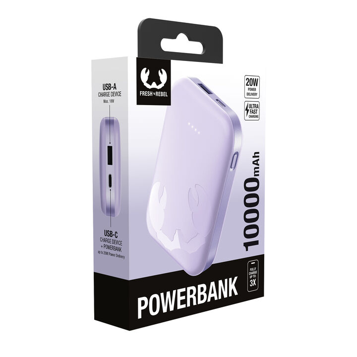 Powerbank 10000 mAh
Bater&iacute;a recargable de bolsillo
Mant&eacute;n tus dispositivos cargados y tu estilo a punto. El Powerbank de 10000 mAh es lo suficientemente delgada como para caber en cualquier bolsillo, proporcionando la m&aacute;xima potencia para cuando est&aacute;s en movimiento. Carga tu tel&eacute;fono hasta 3 veces y disfruta de velocidades de carga 2,5 veces m&aacute;s r&aacute;pidas con Power Delivery de 20 W.
 Carga ultrarr&aacute;pida con Power Delivery de 20 W
 Carga hasta el 50 % en 30 minutos
 Aprobado por aerol&iacute;neas
 Carga tu tel&eacute;fono hasta 3 veces