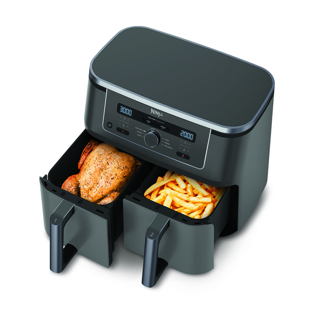 Freidora aire 6 en 1+ compart. doble 9,5L