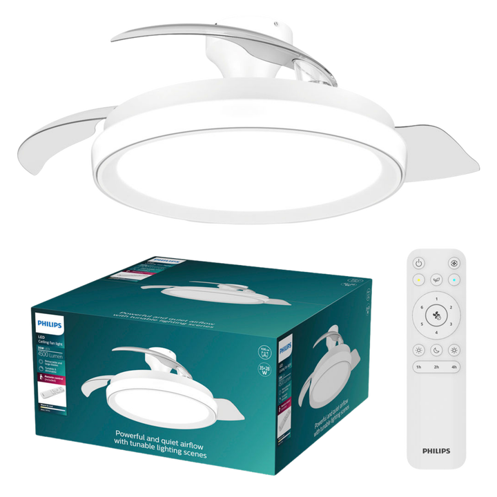 Ventilador Plegable de Techo Bliss 2026 DC Blanco