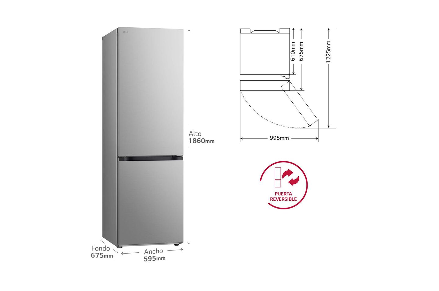 Descubre el frigorífico LG GBV3100EPY, un electrodoméstico diseñado para satisfacer tus necesidades de refrigeración de manera eficiente y elegante.