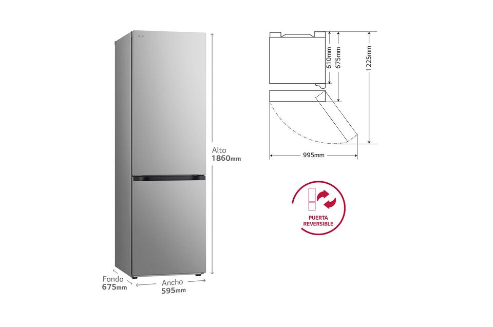 Descubre el frigorífico LG GBV3100EPY, un electrodoméstico diseñado para satisfacer tus necesidades de refrigeración de manera eficiente y elegante.