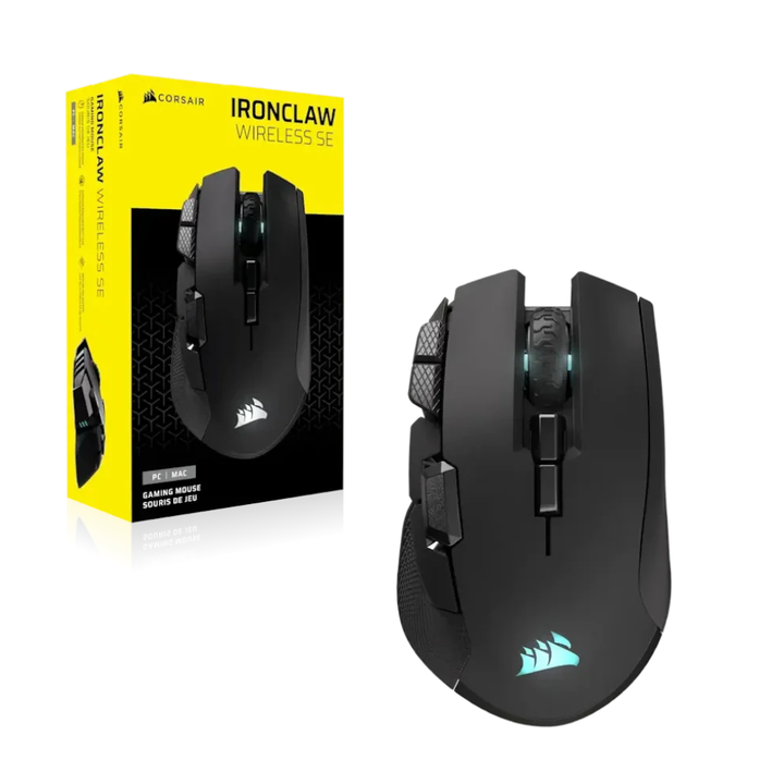 <p style='margin-top:0cm;margin-right:0cm;margin-bottom:8.0pt;margin-left:0cm;line-height:115%;font-size:16px;font-family:"Aptos",sans-serif;'><strong><span style="font-size:13px;line-height:115%;">Rat&oacute;n gaming IRONCLAW WIRELESS SE</span></strong></p>
<p style='margin-top:0cm;margin-right:0cm;margin-bottom:8.0pt;margin-left:0cm;line-height:115%;font-size:16px;font-family:"Aptos",sans-serif;'><span style="font-size:13px;line-height:115%;">Dise&ntilde;ado para usuarios diestros con agarre de palma y jugadores de MOBA, FPS y MMO con manos grandes. No castigues tu mu&ntilde;eca con un rat&oacute;n que no es adecuado para ti. Elige un control c&oacute;modo en su lugar. Los agarres laterales de goma texturizada te permiten coger el rat&oacute;n de forma c&oacute;moda y segura para un control &oacute;ptimo. Programe macros, asigne combinaciones de teclas y configure el rat&oacute;n para obtener el m&aacute;ximo rendimiento y productividad mediante el software iCUE, sencillo y potente. La vers&aacute;til conectividad trimodal te permite conectar a trav&eacute;s de una conexi&oacute;n inal&aacute;mbrica de 2,4 GHz, la funci&oacute;n Bluetooth o un cable USB-C.</span></p>