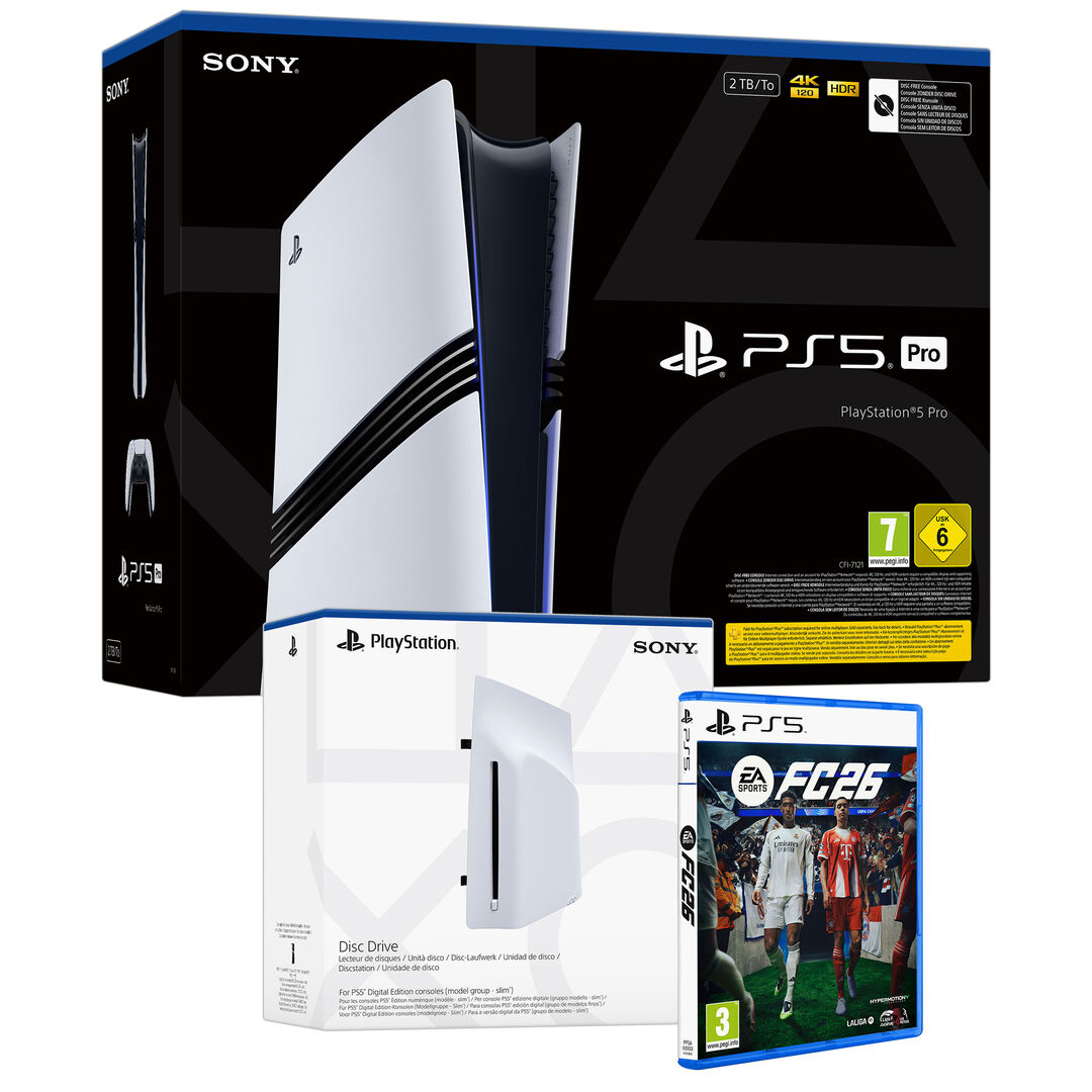 Pack PS5 PRO + Unidad de disco + EA Sports FC26