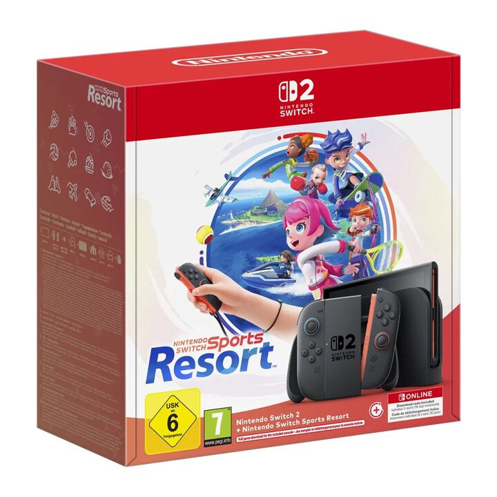 PREVENTA CONSOLA NINTENDO SWITCH 2 + NINTENDO SWITCH SPORTS RESORT SWITCH 2 + 3 MESES SUSCRIPCI&Oacute;N NINTENDO SSWITCH ONLINE VERSI&Oacute;N ESPA&Ntilde;OLA