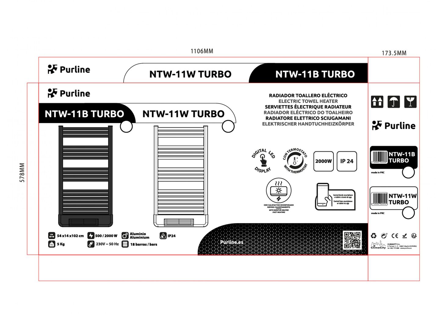 El NTW-11 es un completo producto de 500W que actúa como secador de toallas, calentador de prendas y a la vez servirá de apoyo a tu sistema de calefacción. Su diseño sencillo y elegante incluye un display LED y temporizador (2h). Además tiene una tecnología de transmisión directa del calor y un sistema de protección contra sobrecalentamiento, de forma que si se alcanza una temperatura peligrosamente alta se detiene automáticamente.