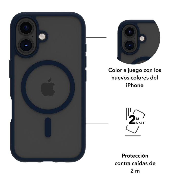 Funda iPhone 16 Azul MS + ECO PROTECTOR+ cargador 30W